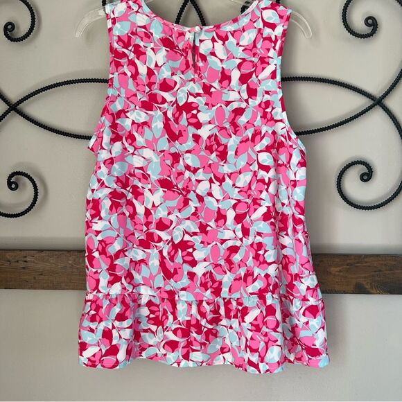 Andree By Unit Sleeveless Floral Ruffle Peplum Drop Waist Blouse Top - Picture 3 of 9